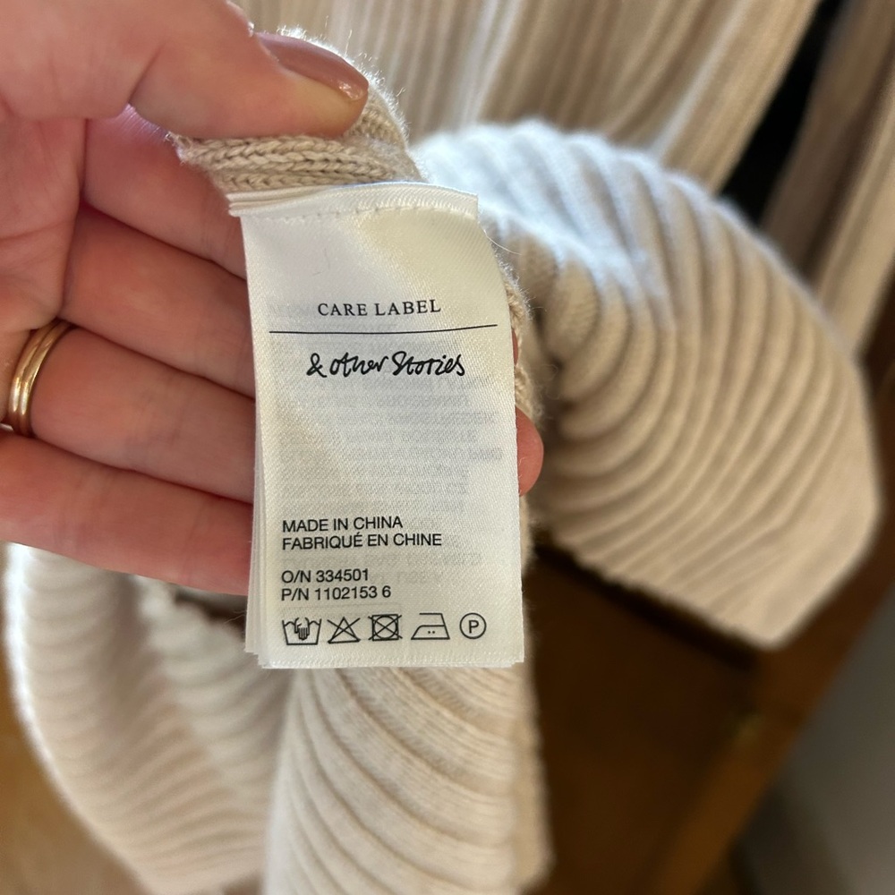 & Other Stories Beige Oatmeal Sweater Dress - Small - Picture 4 of 6